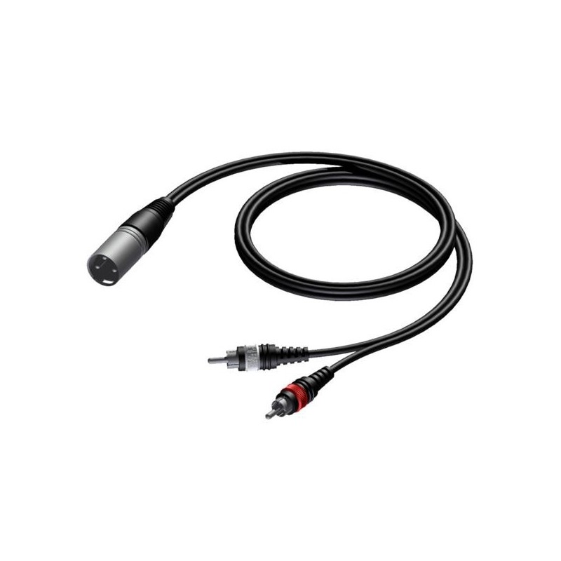 Procab CAB703/1.5 XLR male - 2 x RCA/Cinch male 1,5 meter